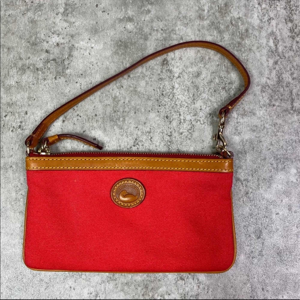 Dooney & Bourke Canvas Leather Red Wristlet
